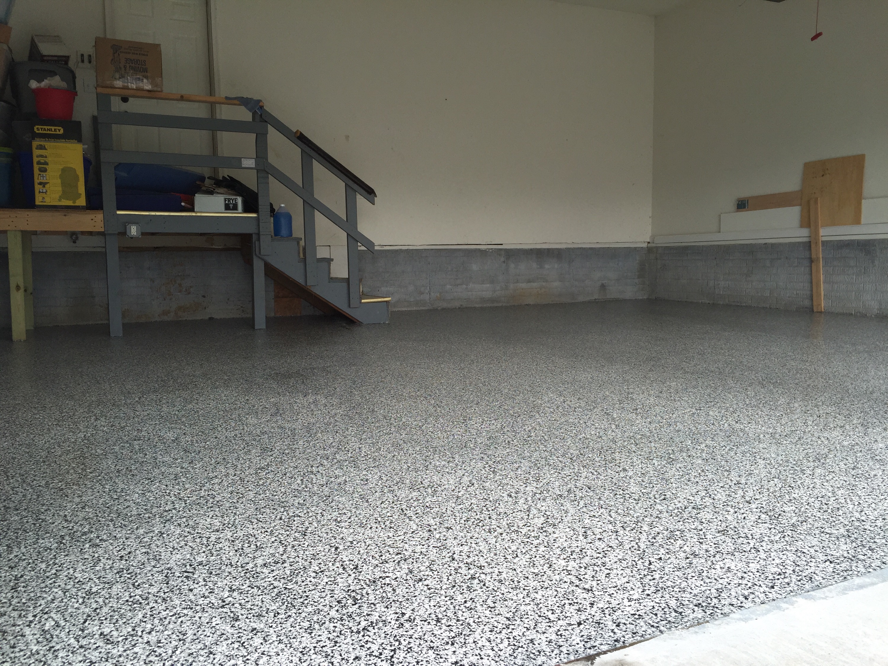 Epoxy Garage Floor With Polyaspartic Clear Coat Garage Revolution